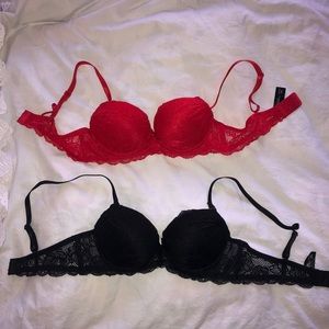 BRAND NEW Laced Red and Black Bras!